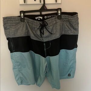Billabong Black and Blue Board Shorts with Drawstring Waistband